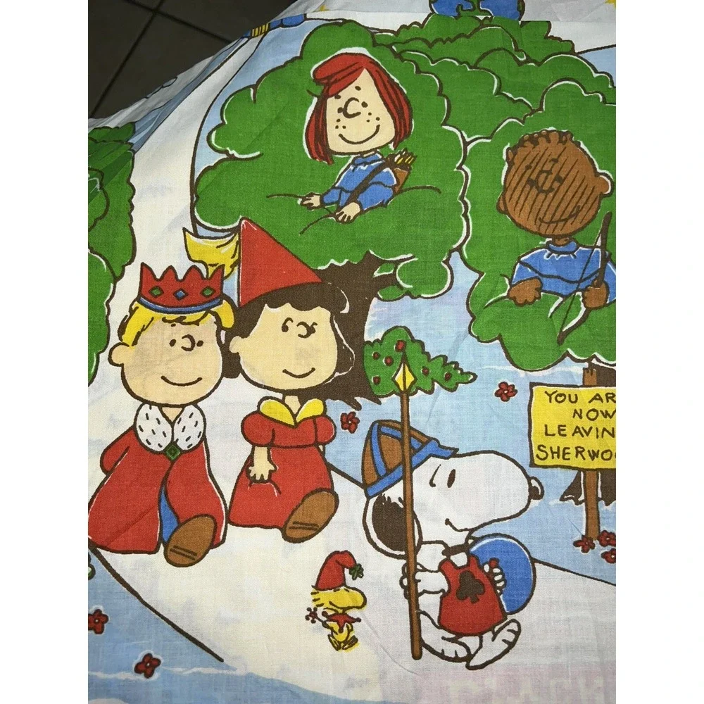 Vintage Snoopy Peanuts Twin Bed SET Space Western Pirate Beach Charlie Brown